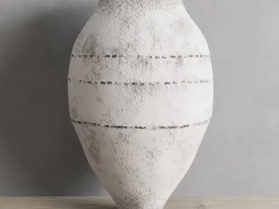 White Washed Antique Turkish Olive Jars Low-poly 3D model