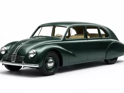 Tatra 77 Low Poly Vintage Aerodynamic Classic Car Model Low-poly 3D model