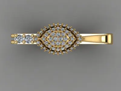 Poat Of Genie Daimond Ring With Antique Plain Work Ring 3d Model 3D print model