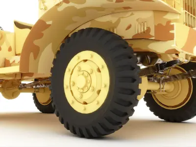 Military Jeep 4K Low-poly 3D model