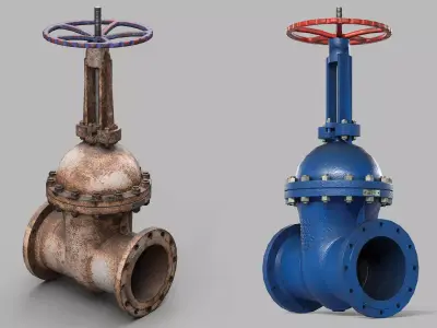 Industrial gate valve Low-poly 3D model