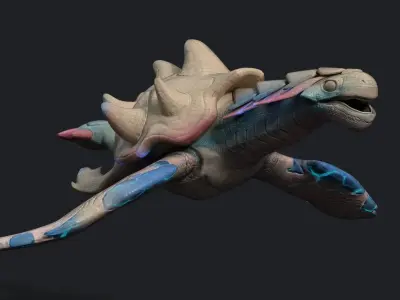 Turtle Dragon Low-poly 3D model