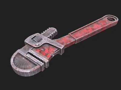 Game Ready Rusty Wrench Low-poly 3D model