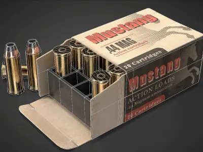 Magnum cartridges ammunition pack - 3D VR  AR  game ready  Low-poly 3D model