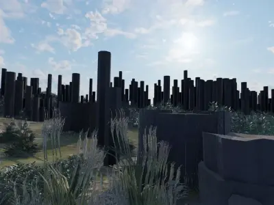 Ancient Stone Ruins By The Sea 3D model