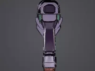 Sci-Fi Retro-Futuristic Plasma Pistol Low-poly 3D model