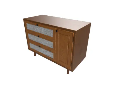 Vintage Drawer Low-poly 3D model