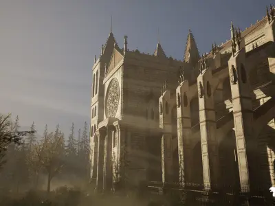 Old Cathedral Environment Low-poly 3D model