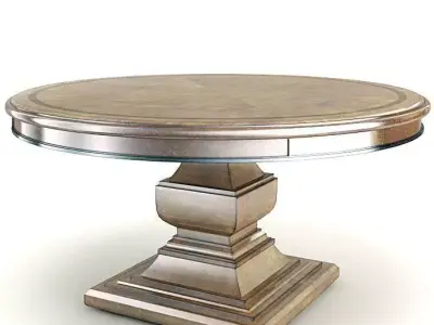 Elegant Antique Pedestal Table 3D model
