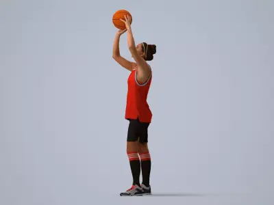 00506Beatrice003 - Adult Caucasian woman exercising in athletic 3D model