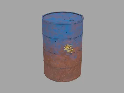 Old Rusty Metal Barrel Low-poly 3D model