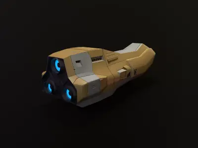 H11-Explorer gun with lights Low-poly 3D model