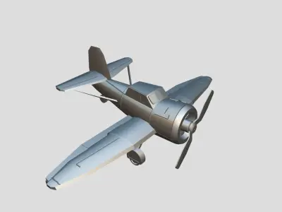 Simple Plane  Low-poly 3D model