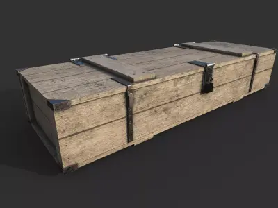 Wooden weapon crate 3D model