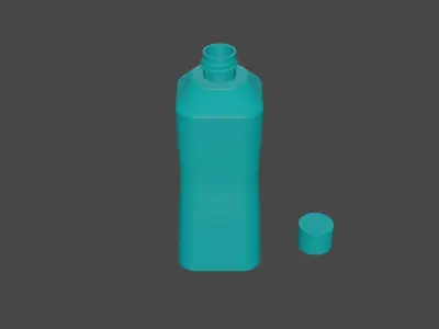 3D-Printable water bottle with lid Free 3D print model