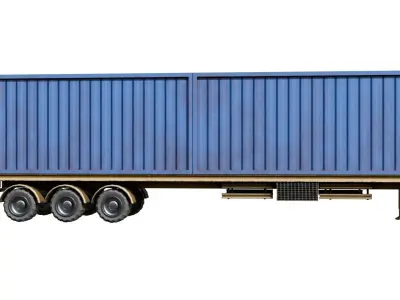 Container Trailer Low-poly 3D model