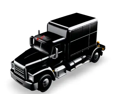 Realistic Black SemiTruck 3D Model Low-poly 3D model