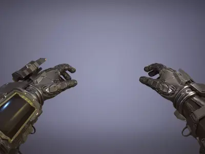 Sci Fi Hand Empty Animations Low-poly 3D model