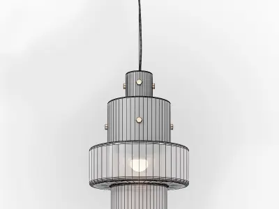 Hanging lamp luna glass pendant dark 3D model