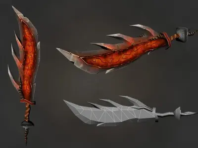 Fantasy Swords for Games Low-poly 3D model
