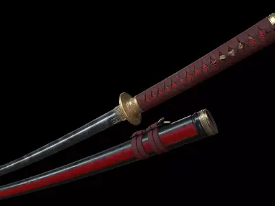 Katana Sword Low-poly 3D model buy
