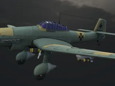 Dive-Bomber Ju 87 Stuka Hand-Painted Low-poly 3D model