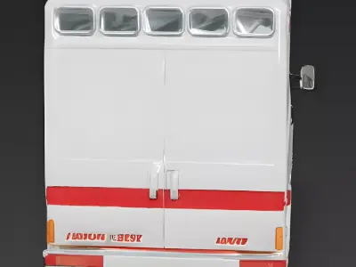 Realistic Emergency Ambulance 3D Model Low-poly 3D model
