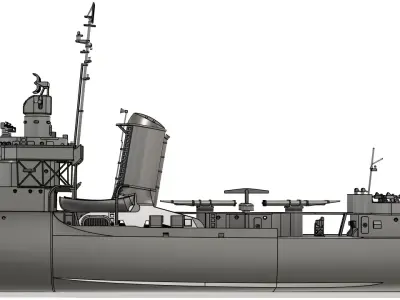 USS Hughes DD 410 - Sims Class Destroyer - RC Model 1-96 Scale 3D print model