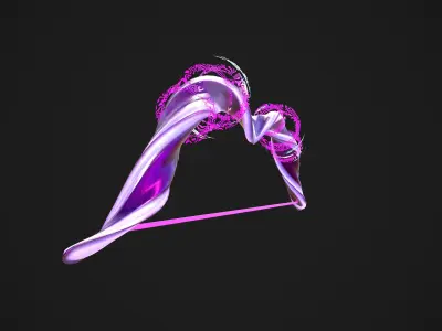 Purple Warriors Bow Low-poly 3D model