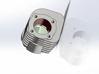 yamaha Bws 100 cylinder and Piston 3D model