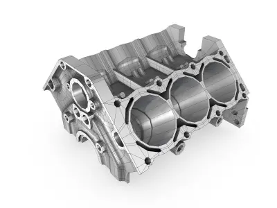 Generic 6-Cylinder Engine Block 3D model