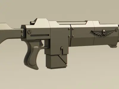 Warhammer 40K Kantrael Pattern Lasgun  Gun 3D Printable Free 3D model