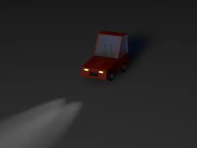 Low-poly Car PBR Game ready driving on road Free low-poly 3D model