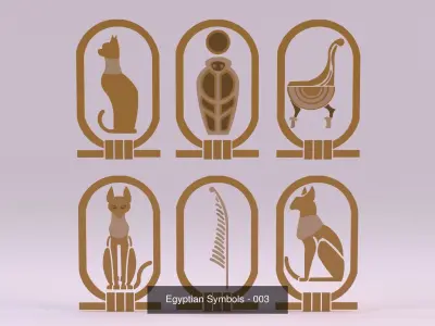 20 Models - Egyptian Symbols - Bundle 01 3D Model Collection