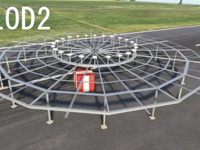 Airport VOR beacon - VHF Omnidirectional Range Low-poly 3D model