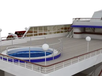 Royal Viking Star Cruise Ship Low-poly 3D model