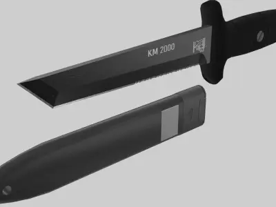 KM2000 combat knife Low-poly 3D model