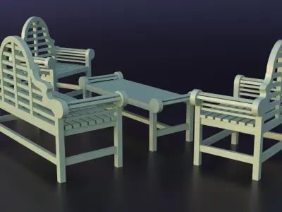 Marlborough garden furniture set  purchase 3D model