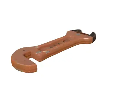 Rusty Industrial Adjustable Wrench Tool Low-poly 3D model