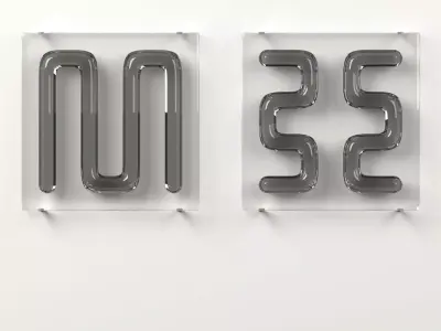 Wall Glass Blocks - Decorative Frame - Curves - Part 10 3D model