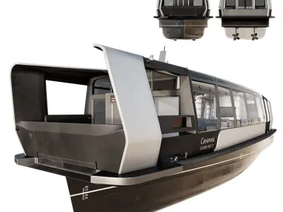 Electric River Tram Low-poly 3D model