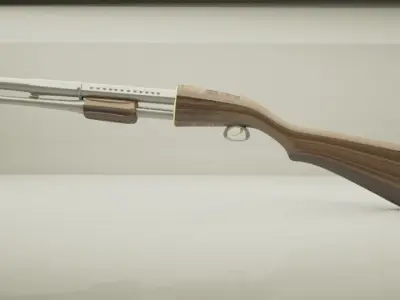 Low poly Shotgun Low-poly 3D model get