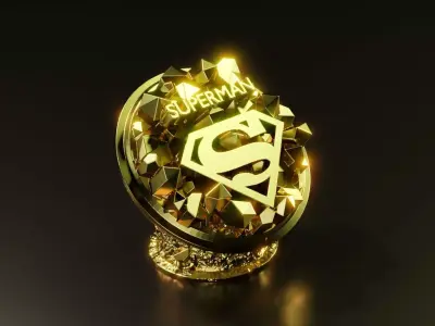 Superman statue logo 3D print model