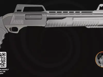Apex Predator Tactical Shotgun - Special Ops Heavy 3D Firearm 3D model