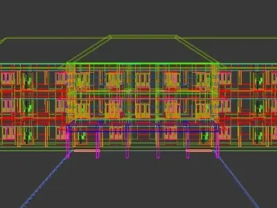 SCHOOL three story building 3D model