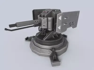 Prototype turret Low-poly 3D model by Anima-Z