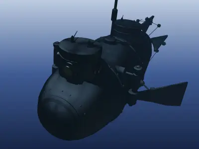 Shilder submarine in sky 3D model
