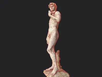 3D Printable David Statue- 3D model PBR  gameready Low-poly 3D model