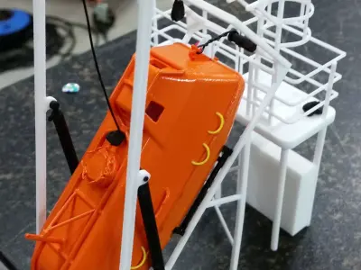 Freefall lifeboat with davit 3D print model