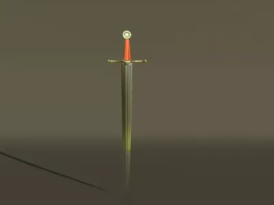 medieval sword 3D model 6
